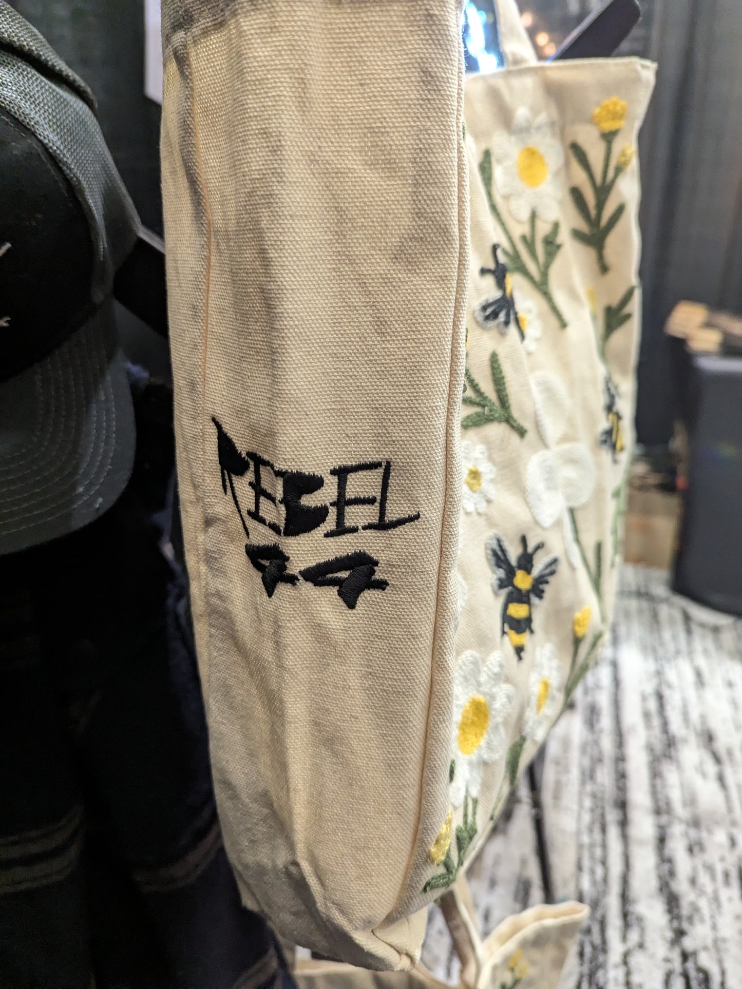 REBEL44 Embroidered Spring Bee Tote