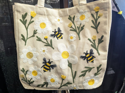 REBEL44 Embroidered Spring Bee Tote